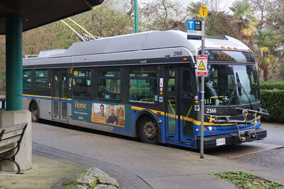 Bus 2166
1/6/2025 - Bus 2166 parked
Keywords: TransLink;Trolleybus;New Flyer