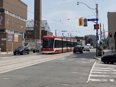Train 4430
8/1/2024 - Train 4430 on route 505
Keywords: Toronto Transit Commission Route 505;Streetcar;Bombardier