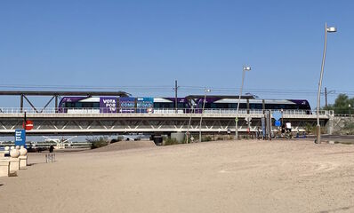 Trains 127 & 131
8/27/2022 - Trains 127 & 131 on the [url=https://transit.aznate.tech/phoenix/rail/]Light Rail[/url] route Eastbound
Keywords: Valley Metro Rail;Light Rail;Kinki Sharyo