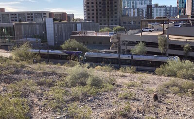 Trains 127 & 132
12/17/2022 - Trains 127 & 132 on the [url=https://transit.aznate.tech/phoenix/rail/]Light Rail[/url] route Westbound
Keywords: Valley Metro Rail;Light Rail;Kinki Sharyo