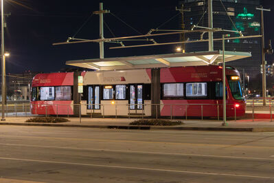 Train 201802
12/28/2025 - Train 201802 on the Downtown Loop
Keywords: Oklahoma City Streetcar Downtown Loop;Streetcar;Brookville