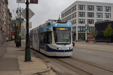 Train 288
4/25/2026 - Train 288 on the QLINE route
Keywords: Detroit QLINE;Streetcar;Brookville