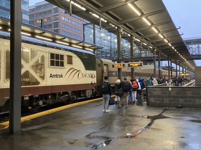 Train
1/5/2025 - Train at King Street Station
Keywords: Amtrak Cascades;Inter-city rail;Siemens