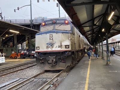 Train 90250
1/4/2025 - Train 90250 at Portland Union Station
Keywords: Amtrak Cascades;Inter-city rail;EMD